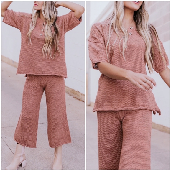 VERY J Olive Green Chic 2-Piece Knitted Sweater Top And Pants Set - Picture 5 of 7